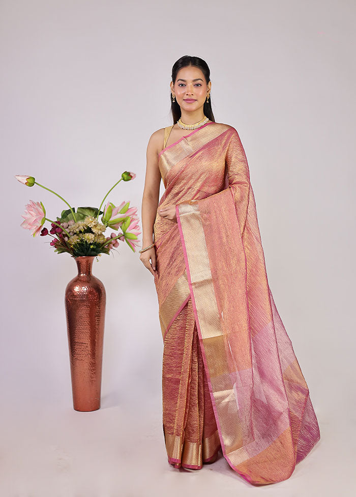 Purple Tissue Silk Saree With Blouse Piece