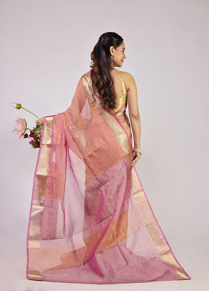 Purple Tissue Silk Saree With Blouse Piece