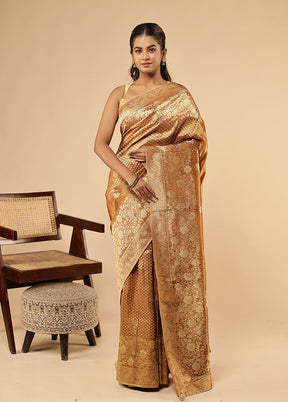Maroon Handloom Pure Georgette Saree With Blouse Piece