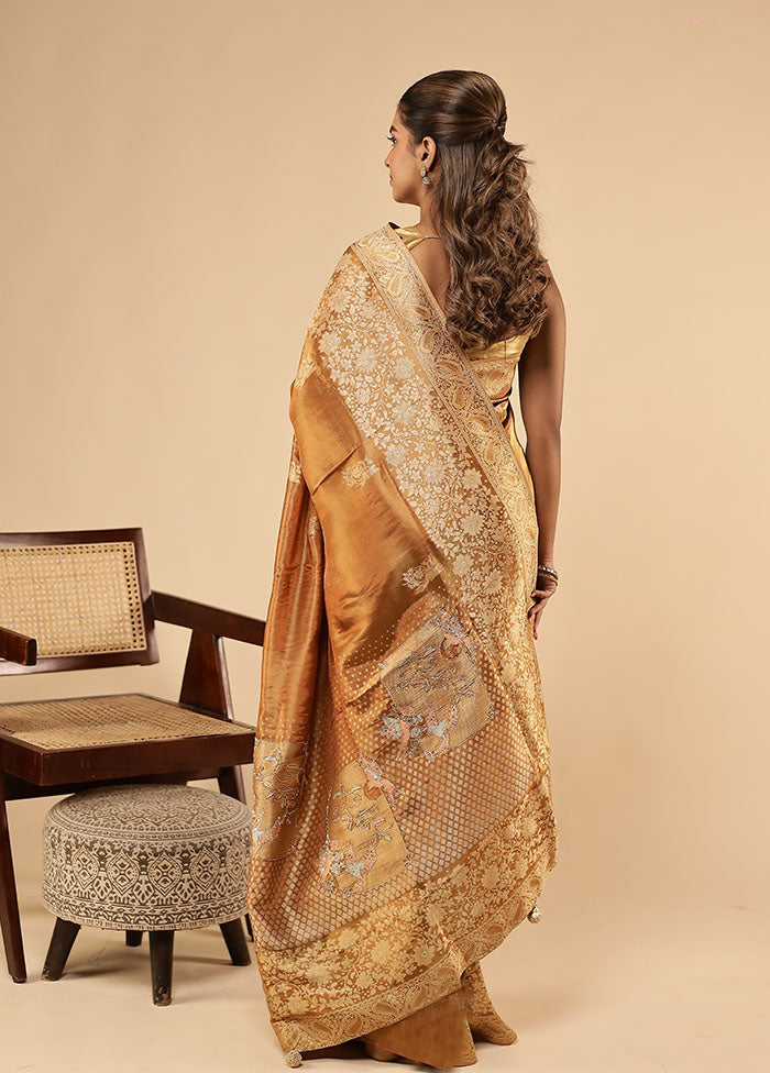 Maroon Handloom Pure Georgette Saree With Blouse Piece