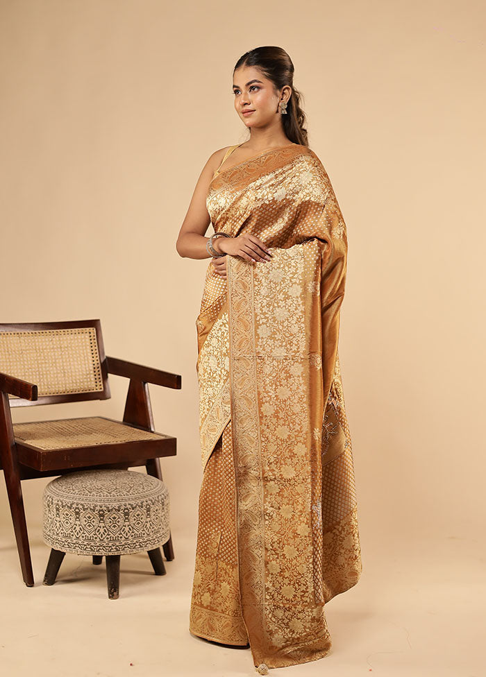 Maroon Handloom Pure Georgette Saree With Blouse Piece