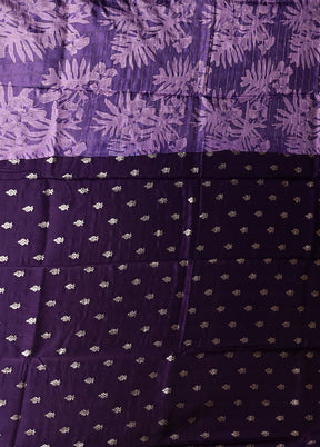 Purple Dupion Silk Saree With Blouse Piece