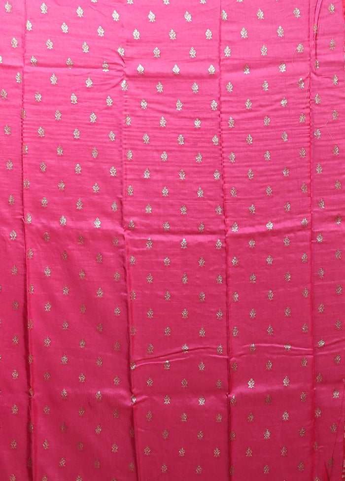 Pink Dupion Silk Saree With Blouse Piece