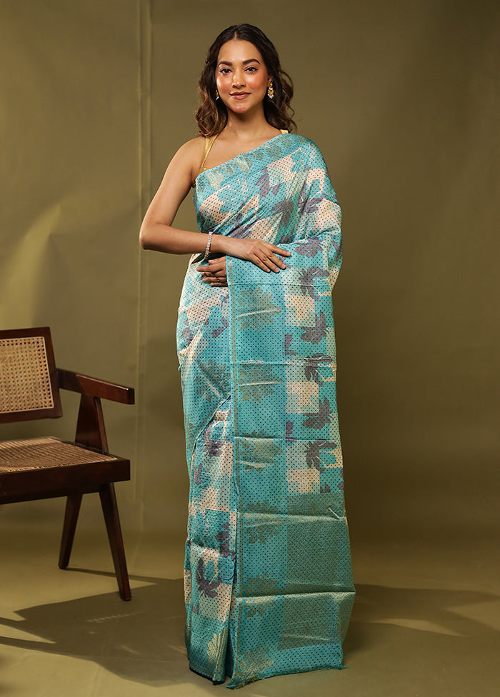 Multicolor Dupion Silk Saree With Blouse Piece