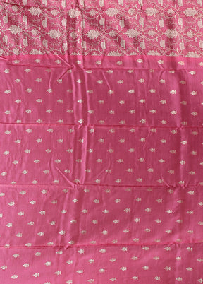 Pink Dupion Silk Saree With Blouse Piece