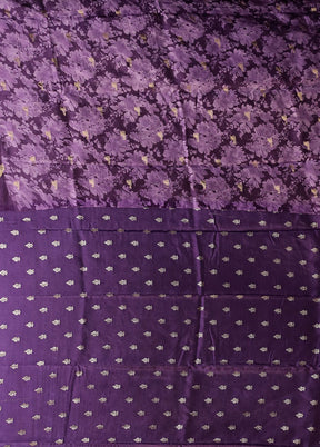 Purple Dupion Silk Saree With Blouse Piece