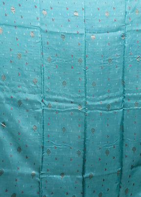 Green Chanderi Silk Saree With Blouse Piece