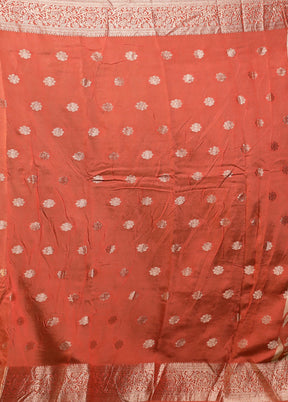 Pink Chanderi Silk Saree With Blouse Piece