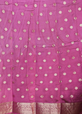 Purple Chanderi Silk Saree With Blouse Piece