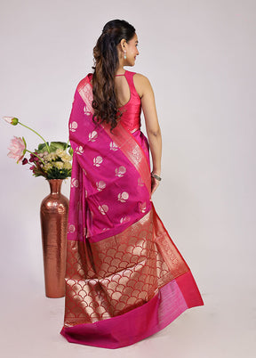 Pink Cotton Saree With Blouse Piece