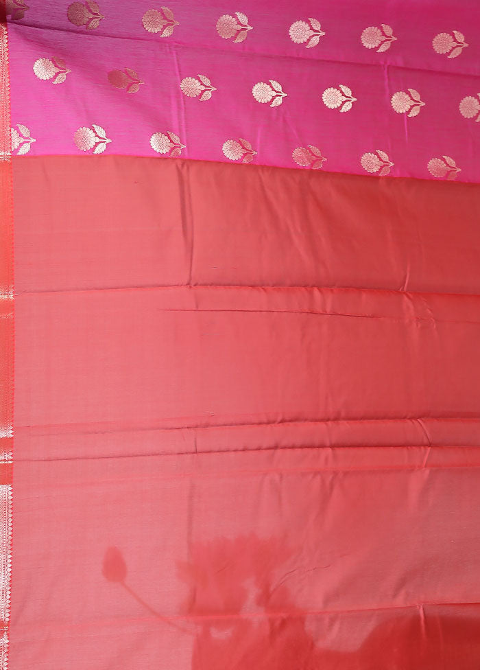 Pink Cotton Saree With Blouse Piece