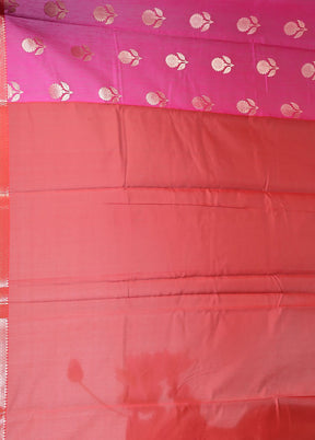 Pink Cotton Saree With Blouse Piece
