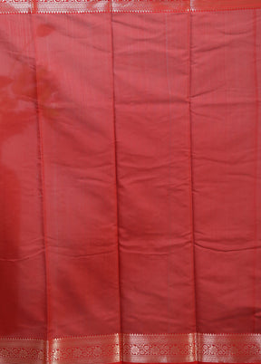 Red Cotton Saree With Blouse Piece