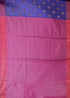 Blue Cotton Saree With Blouse Piece