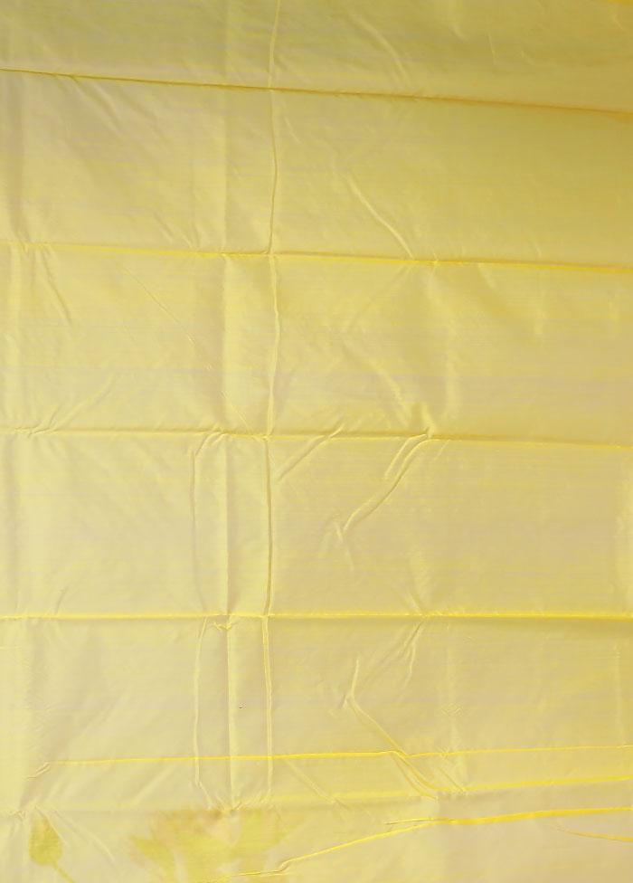 Yellow Chanderi Silk Saree With Blouse Piece