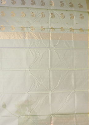 Green Chanderi Silk Saree With Blouse Piece