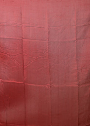 Red Dupion Silk Saree With Blouse Piece