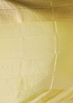 Yellow Dupion Silk Saree With Blouse Piece