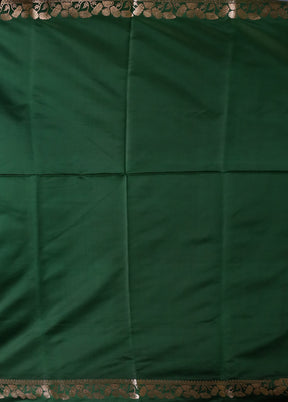 Green Banarasi Silk Saree With Blouse Piece