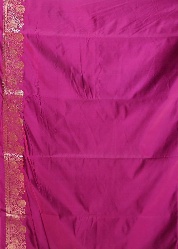 Purple Banarasi Silk Saree With Blouse Piece