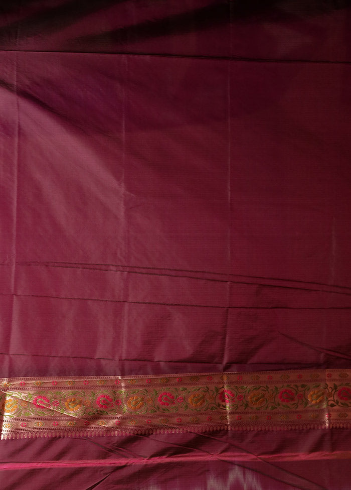 Maroon Katan Silk Saree With Blouse Piece