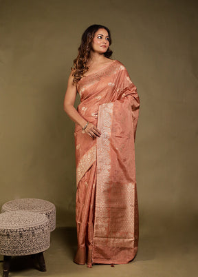 Cream Dupion Silk Saree With Blouse Piece