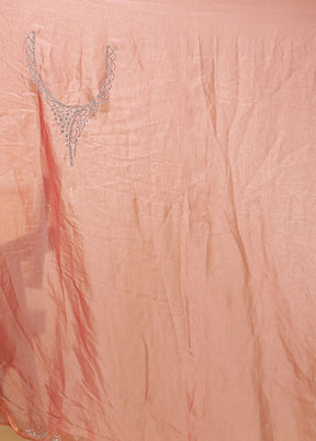Pink Georgette Saree With Blouse Piece