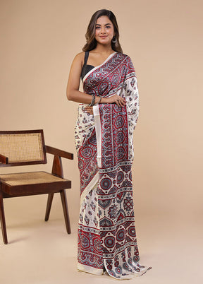 Moonlit Lavender Duo – Purple Modal Silk & White Cotton Sarees