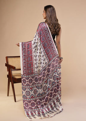 Moonlit Lavender Duo – Purple Modal Silk & White Cotton Sarees