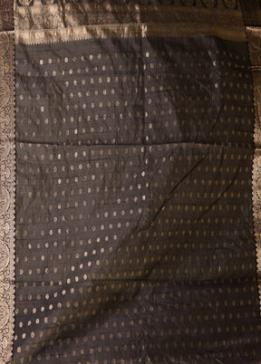 Black Dupion Silk Saree With Blouse Piece