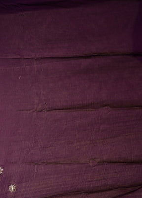 Purple Printed Pure Silk Saree With Blouse Piece