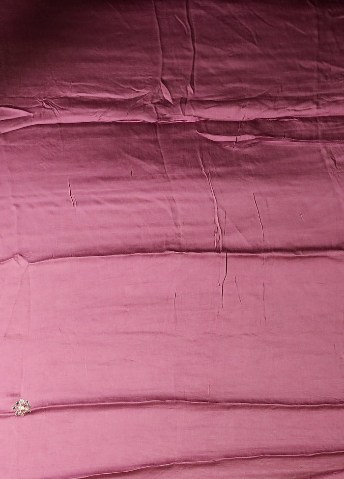 Purple Printed Pure Silk Saree Without Blouse Piece