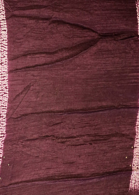 Purple Printed Pure Silk Saree With Blouse Piece