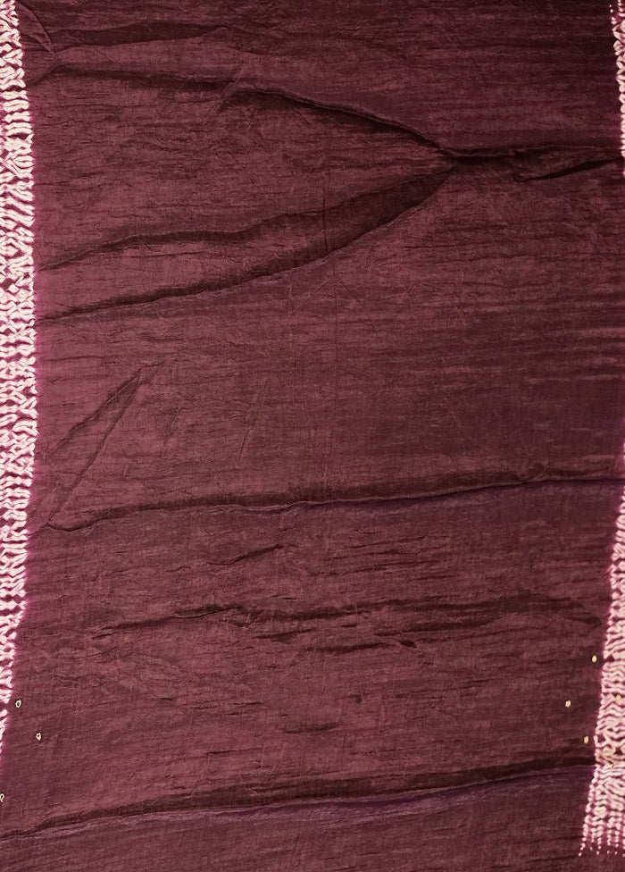 Purple Printed Pure Silk Saree With Blouse Piece
