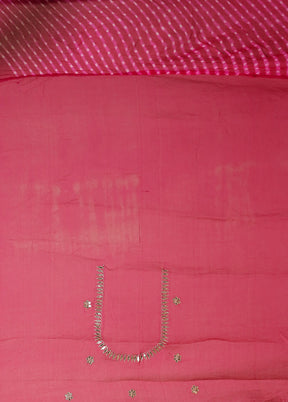Pink Bandhej Saree With Blouse Piece