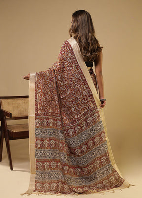 Multicolor Chanderi Silk Saree With Blouse Piece