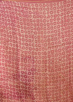 Pink Chanderi Silk Saree With Blouse Piece