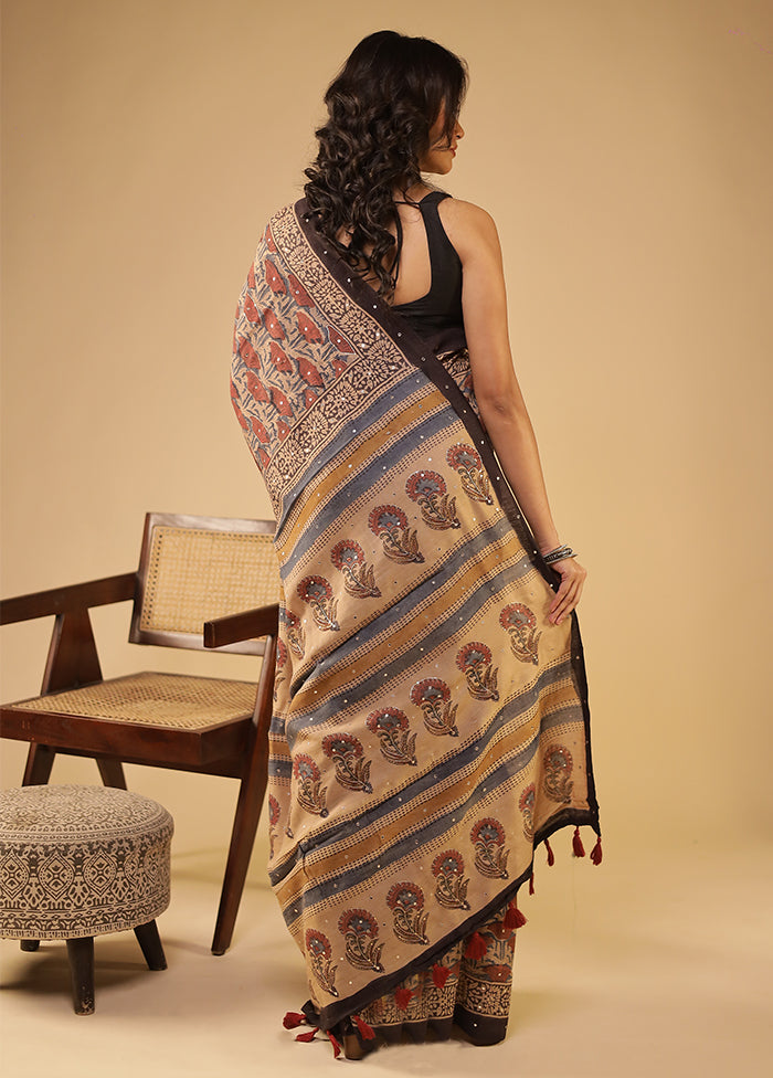 Multicolor Handloom Tissue Pure Silk Saree With Blouse Piece