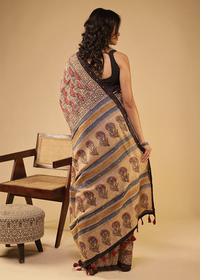 Multicolor Handloom Tissue Pure Silk Saree With Blouse Piece