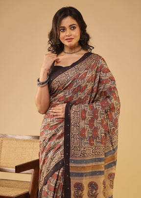 Multicolor Handloom Tissue Pure Silk Saree With Blouse Piece