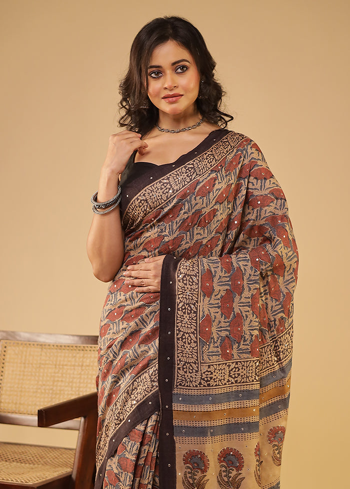 Multicolor Handloom Tissue Pure Silk Saree With Blouse Piece
