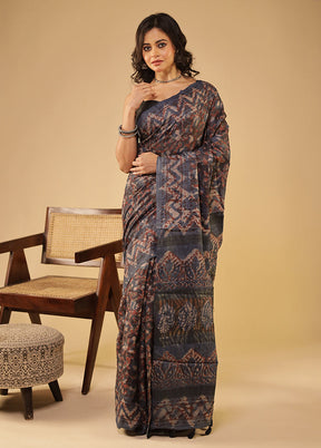 Multicolor Handloom Tissue Pure Silk Saree With Blouse Piece