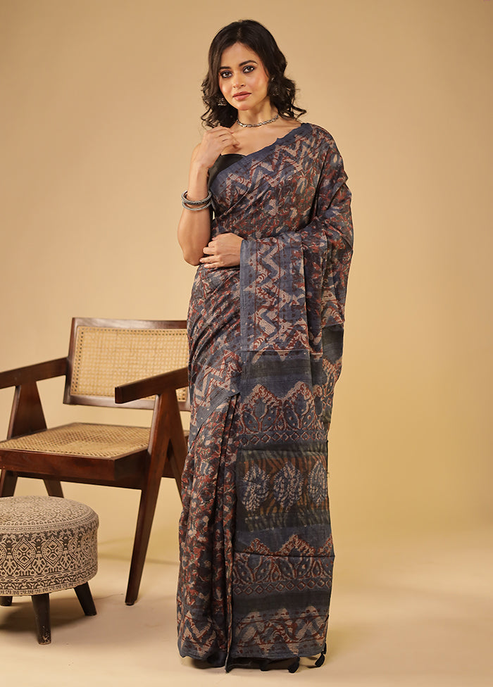 Multicolor Handloom Tissue Pure Silk Saree With Blouse Piece