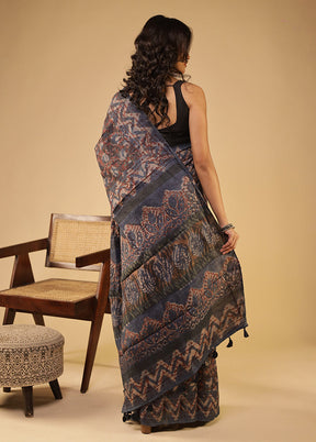 Multicolor Handloom Tissue Pure Silk Saree With Blouse Piece