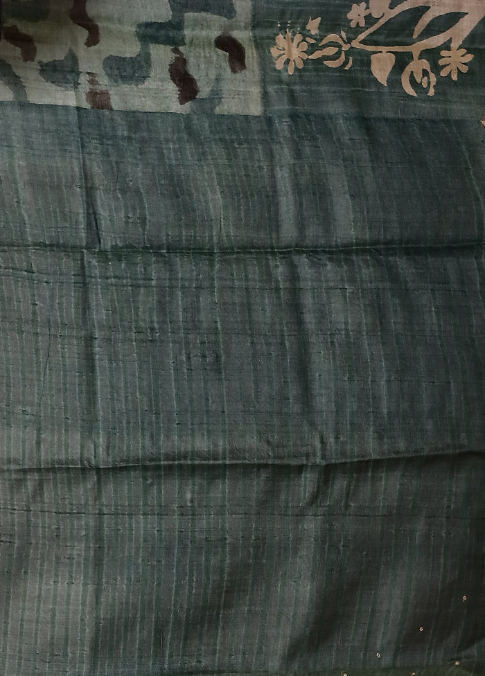 Green Handloom Tissue Pure Silk Saree With Blouse Piece