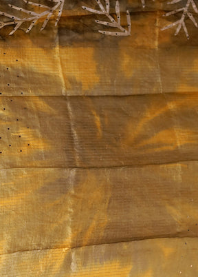 Yellow Handloom Tissue Pure Silk Saree With Blouse Piece