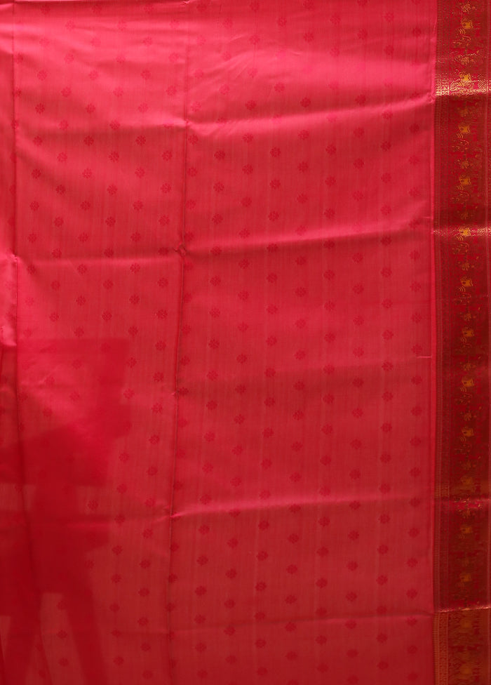 Yellow Baluchari Silk Saree With Blouse Piece