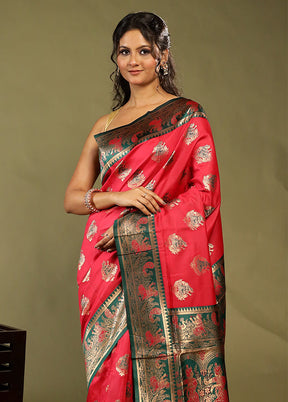 Gulaabi Shimmer Duo – Pink Baluchari & Multicolor Modal Silk Sarees