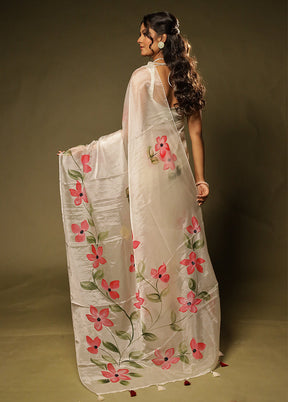 Mithi Dhoop Duo – Pink Cotton & Cream Organza Sarees