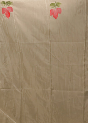 Cream Organza Saree With Blouse Piece
